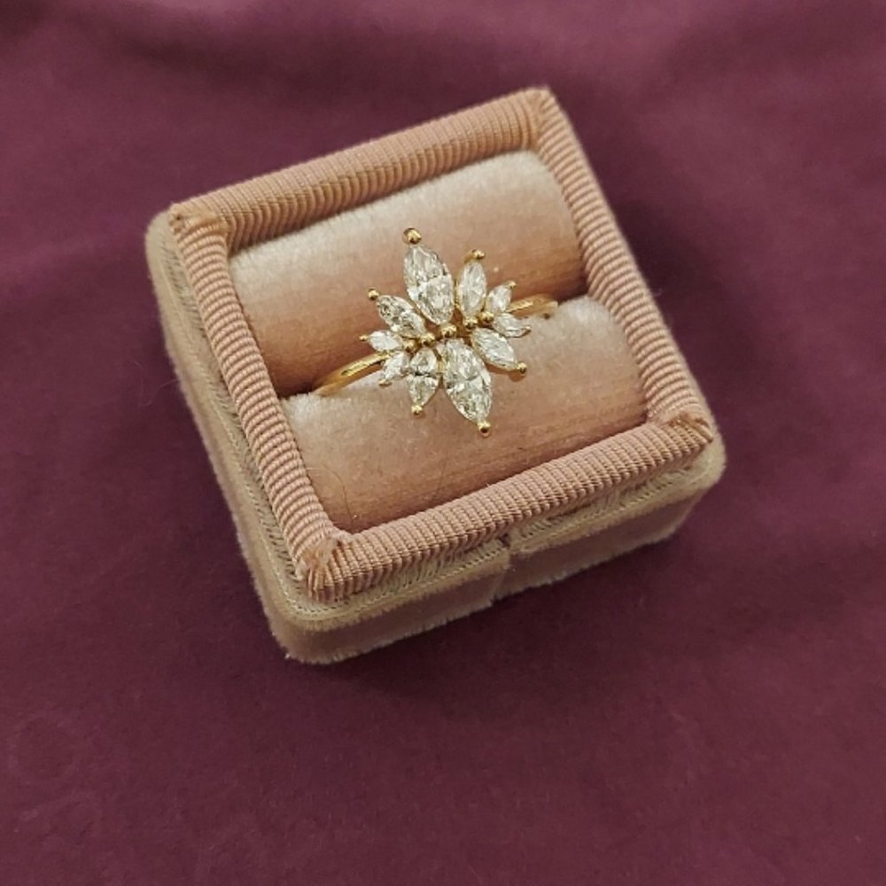 Marquise Diamond Cluster Ring - image 1